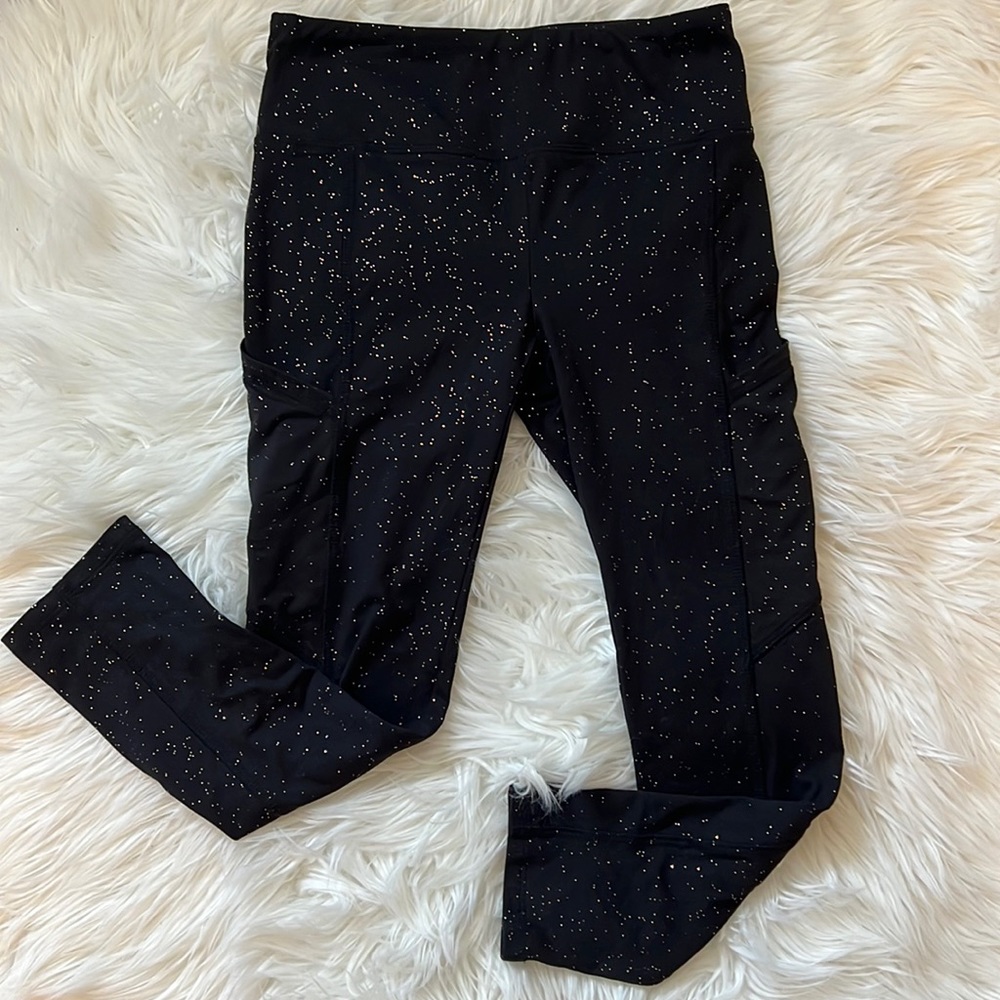 NWOT Black Glitter Leggings Spandex
